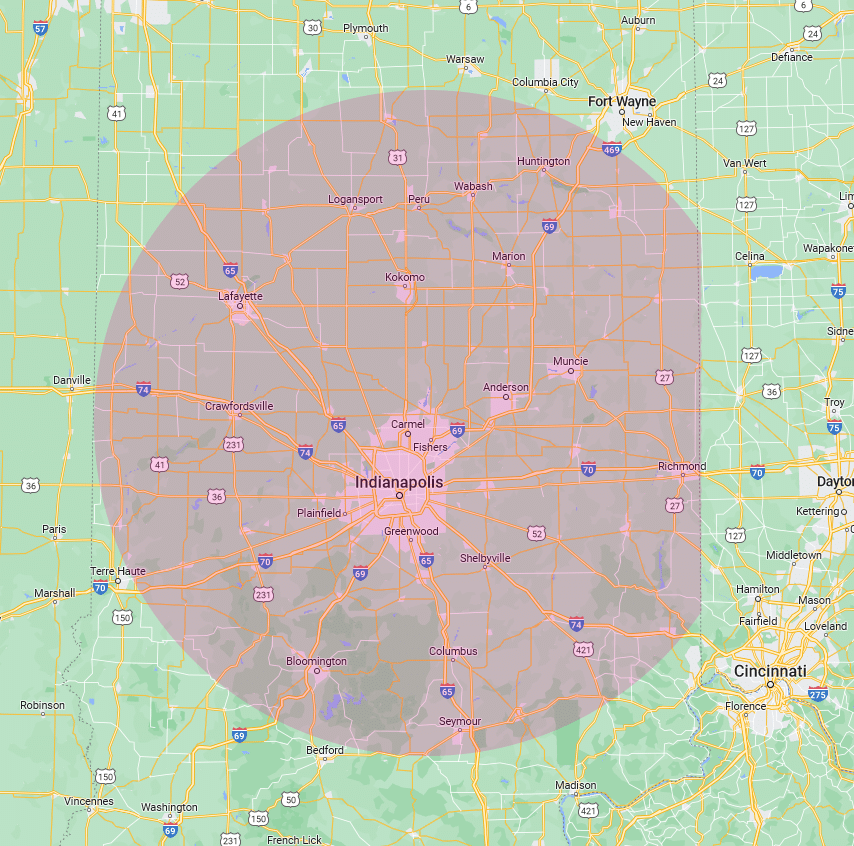 Service area for Hometown Window and Door Company