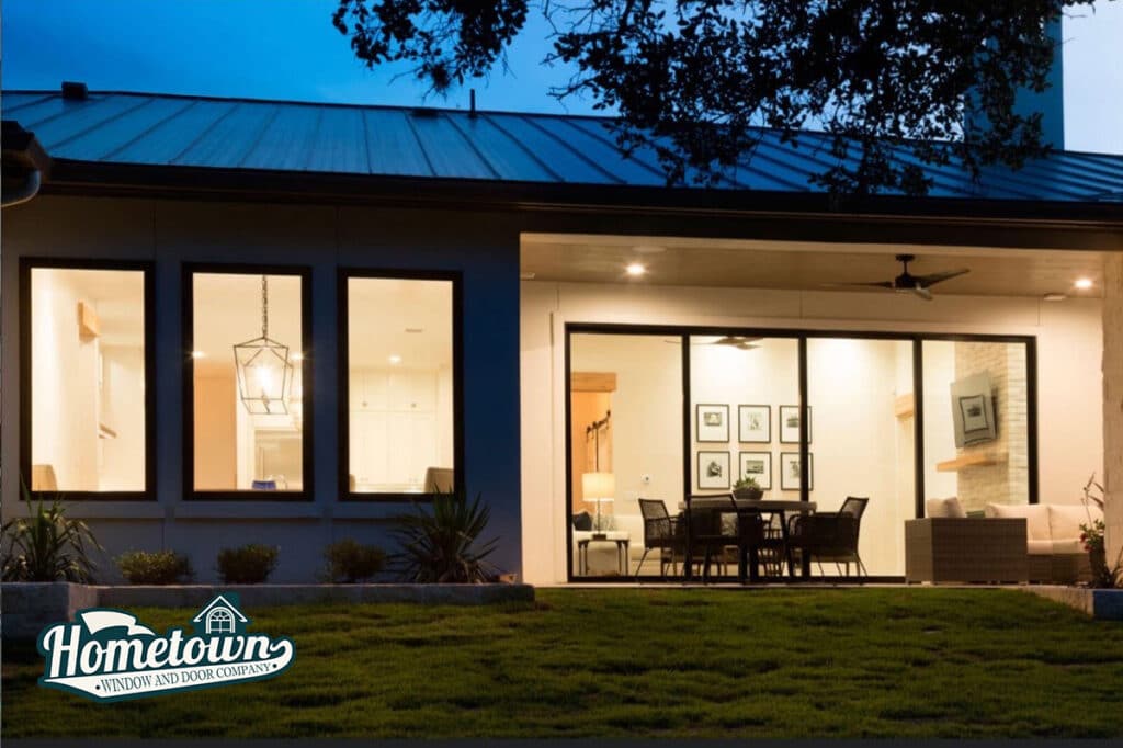 Newly installed windows and patio door on Indianapolis home