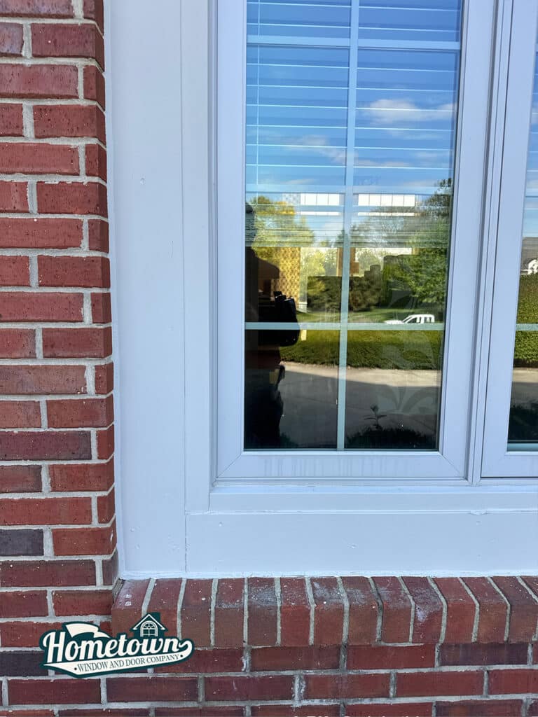 Clean exterior window installation on Indiana family home
