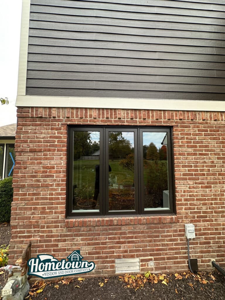Newly installed replacement windows on Indianapolis residential exterior