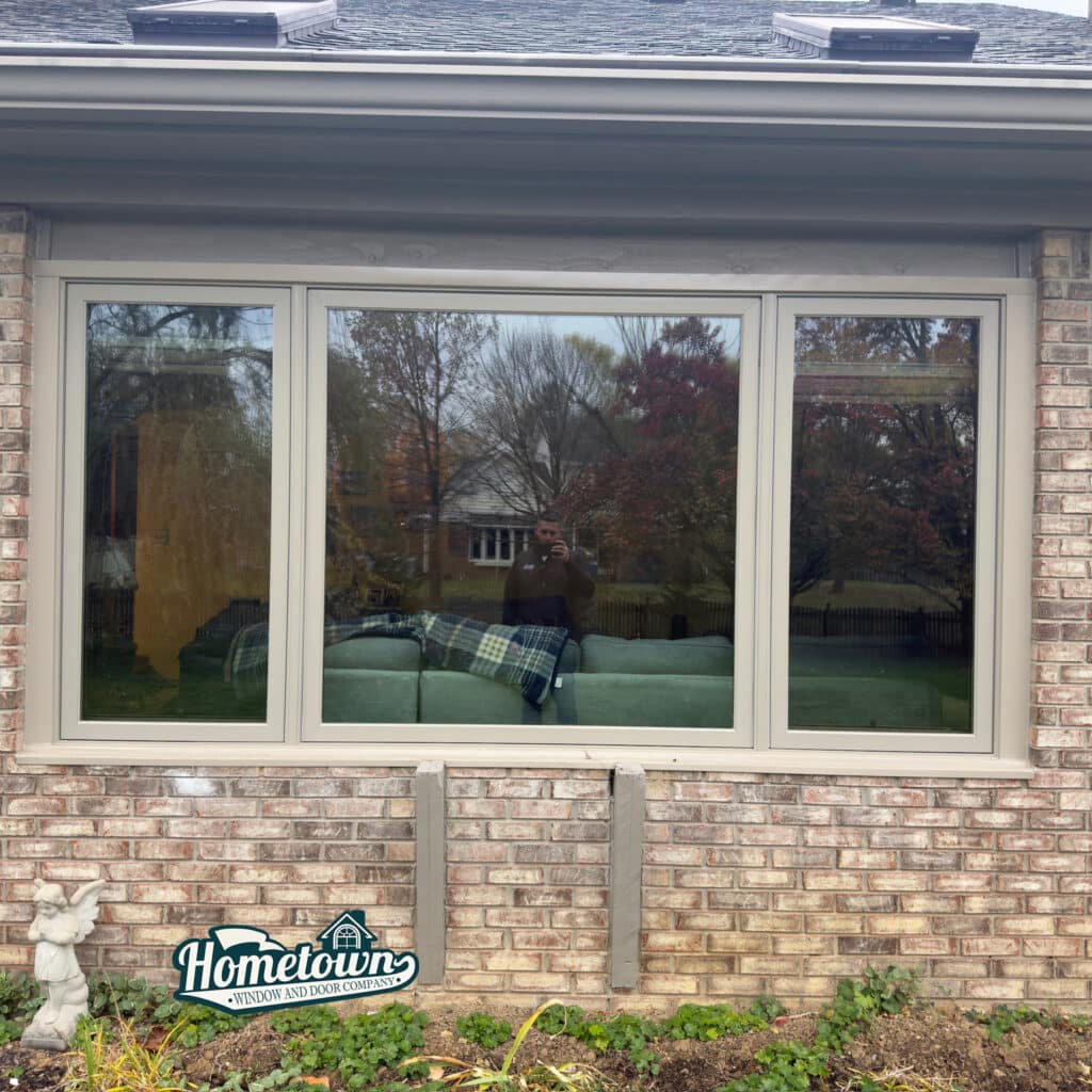 New vinyl windows installed on Indianapolis brick exterior