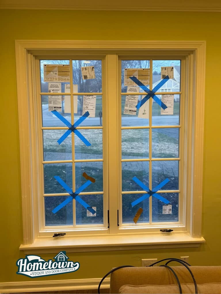 Replacement window installation on Indianapolis suburban house